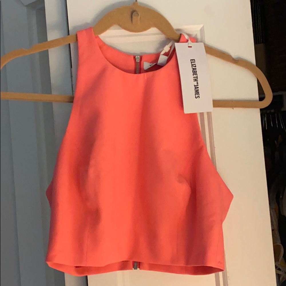 Elizabeth and James coral crop top
